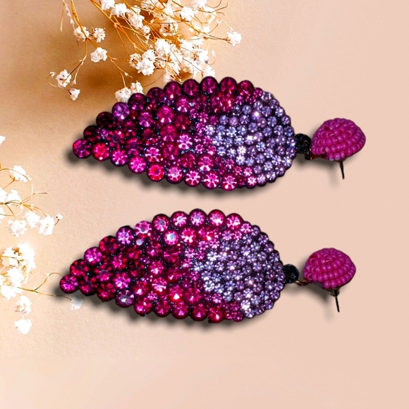 NWT Leather glitter earrings - Picture 2 of 4